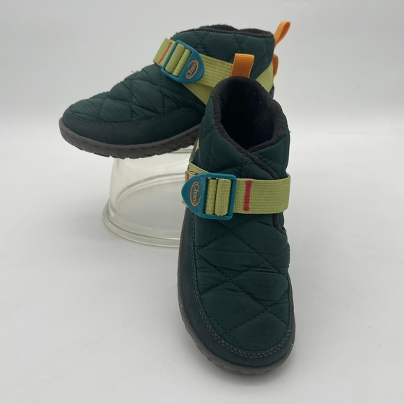 Chaco Ramble Puff Kids Quilted Boot Green Pull Tab Size 2 chukka snow winter - Picture 1 of 9